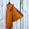 Chettinad cotton saree golden yellow with ganga jamuna border