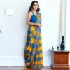 Chettinad cotton saree blue with yellow big checks
