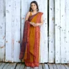 Chettinad cotton saree golden yellow with ganga jamuna border