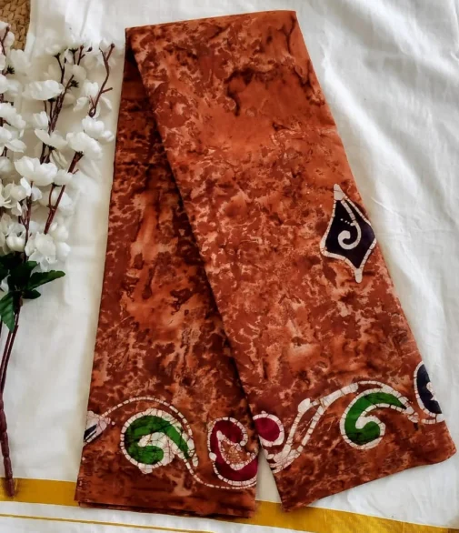 Wax art Sungudi Honey colour with running blouse