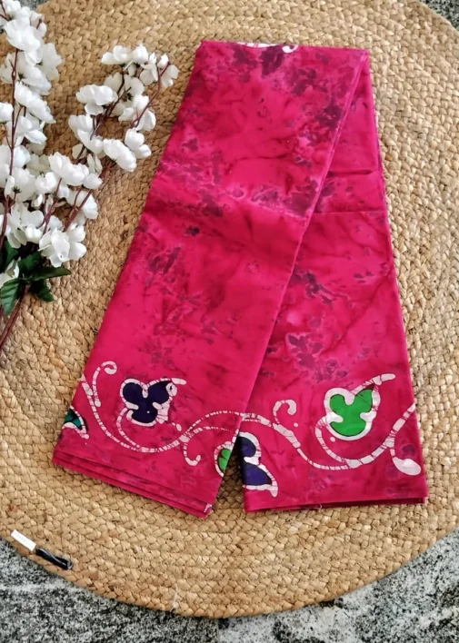 Wax art Sungudi pink with running blouse