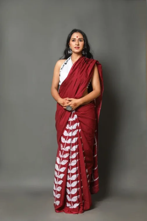 Mulmul cotton saree